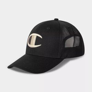 NEW Champion Adult Logan Twill Trucker Hat - Black